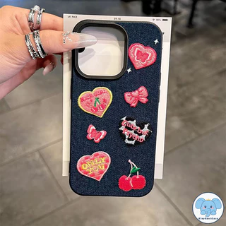เคสคาวบอยปักลายผีเสื้อดาวทิวลิปสไตล์ย้อนยุคสำหรับคู่รัก สำหรับ IPhone 11 17 air 16 13 15 12 14 Pro Max XR XS X Max 7Plus
