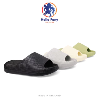 Hello Pony รุ่น MHM4013 รองเท้าแตะ แบบสวม รองเท้าอุ้งเท้าแมว ใส่สบาย EVA พื้นหนานุ่ม ลายตาราง แฟชั่นผู้ชายและผู้หญิง