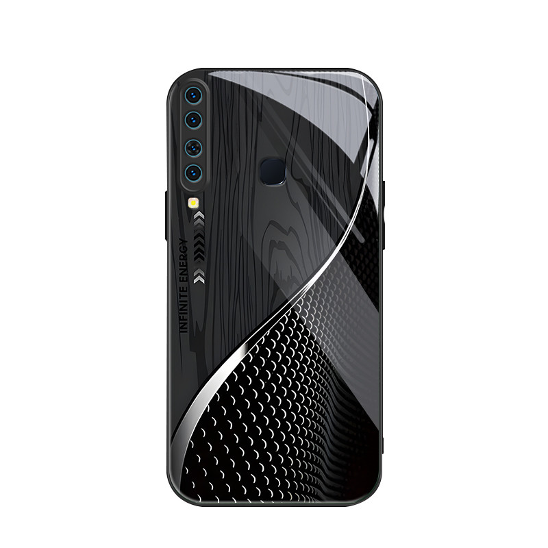 สําหรับ Samsung Galaxy A9 2018 & Samsung A9 Star Pro & Samsung A9s ,เครื่องชั่งลายไม้สีดํา,บุคลิกภาพอินเทรนด์,เคสป้องกันโทรศัพท์ป้องกันการตก
