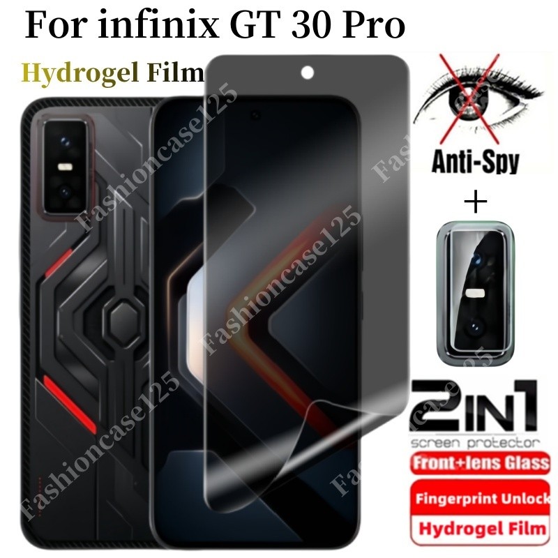 2in1 Infinix GT 30 Pro Privacy Hydrogel Film Anti-Spy Full Cover Screen Protector สําหรับ Infinix GT 30 Pro GT30Pro 5G 4G Anti Peek ความเป็นส่วนตัวฟิล์มนุ่มกล้องป้องกันฟิล์ม