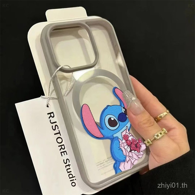 ซองโทรศัพท์แม่เหล็กโปร่งใสลายการ์ตูน Zai Zai สำหรับ iPhone 14 Pro Max 14 15 16 Pro Max 15 Plus 11 Pr