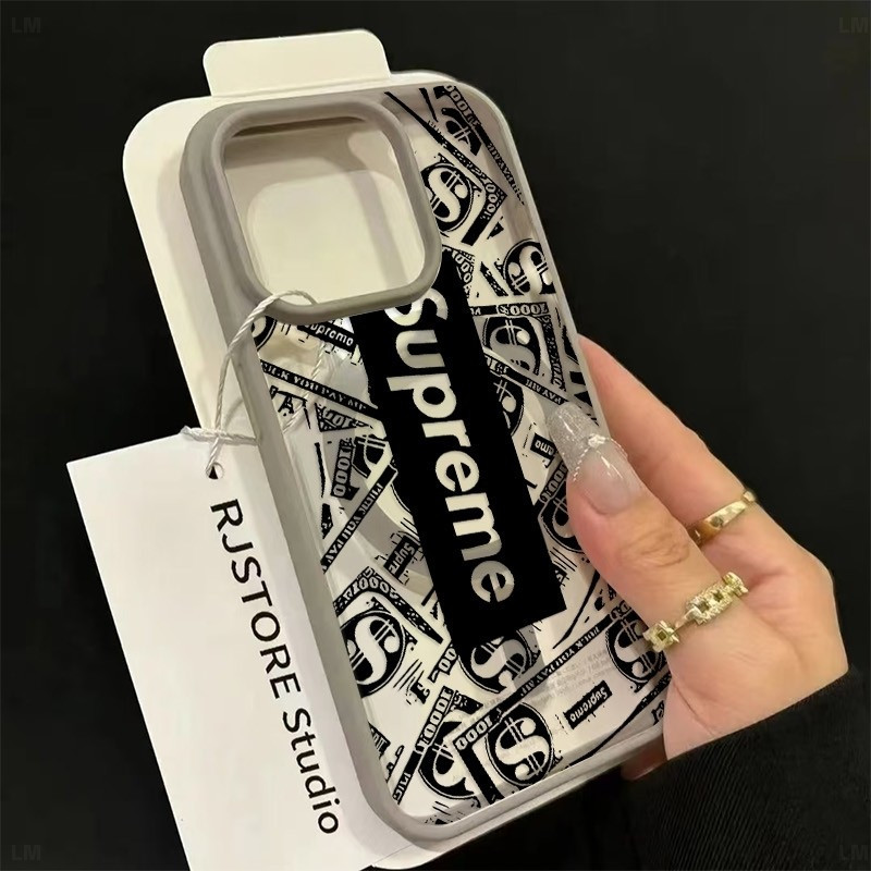 เคสโทรศัพท์แบรนด์แฟชั่นระดับสูงแบบเต็มหน้าจอ โปร่งใส เข้ากันได้กับ iPhone 15 Pro 14 Pro Max 13 Pro Max 12 Pro Max 16 Pro Max 14 Plus 11 Pro Max กันเหลือง ทนต่อแรงกระแทก ทนต่อการสึกหรอ เคสป้องกันแม่เหล็ก