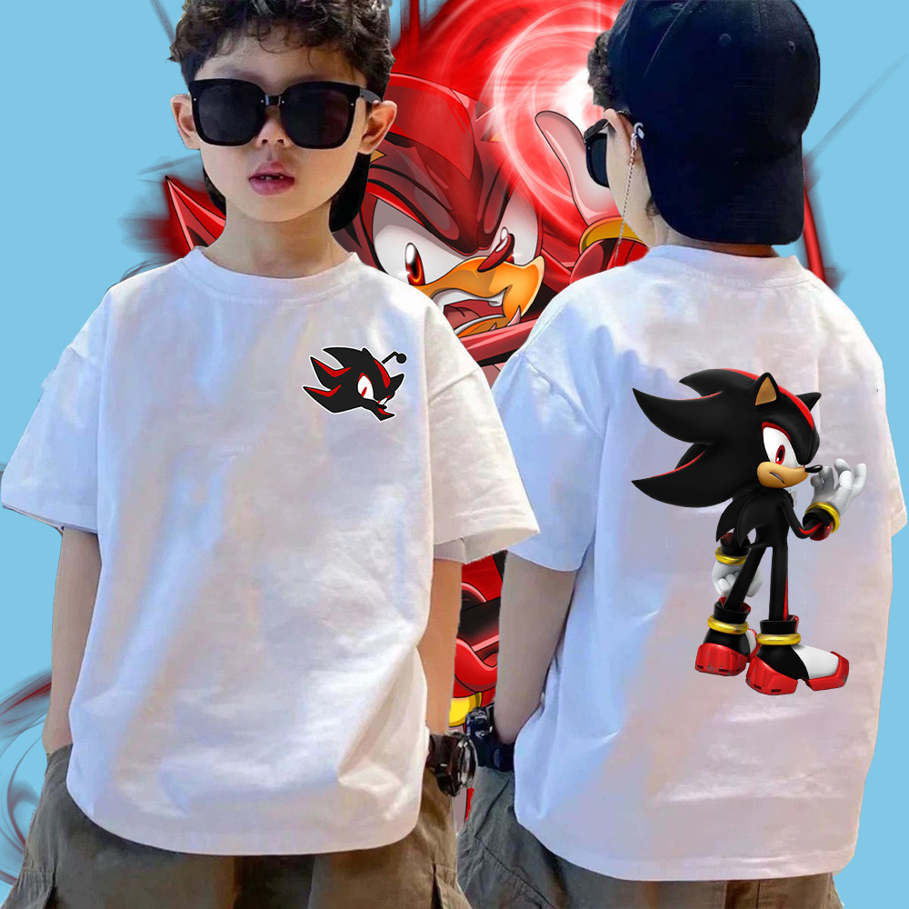 Sonic series Amy Rose Knuckles Tails Shadow Boys เสื้อยืด