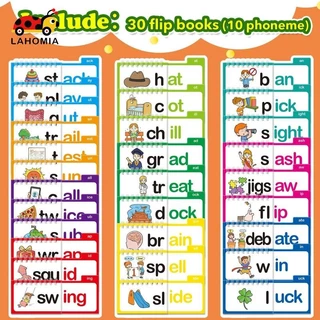 LAHOMIA Word Families Recognize รูปแบบเครื่องมือเพื่อการศึกษา Word Recognition Phonics แฟลชการ์ดสําหรับผู้ปกครองการศึกษาเกมอ่านหนังสือบ้าน