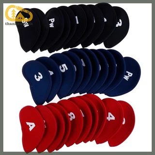 Thankswin 10 ชิ้น Neoprene Golf Club Putter Cover Wedge Iron ป้องกัน Headcovers ชุด ไทย