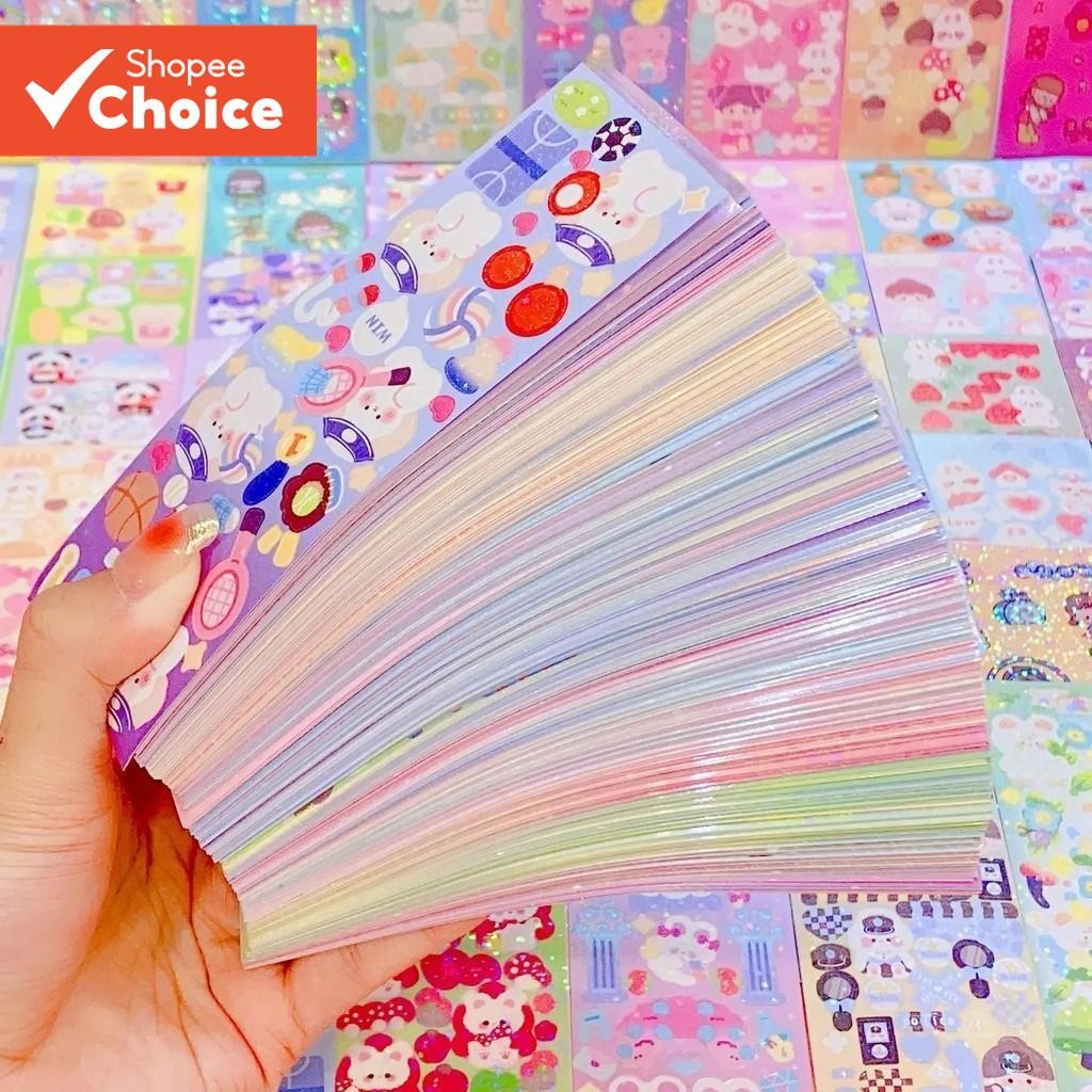 100/400 ชิ้น น่ารัก สติกเกอร์เลเซอร์ – การ์ตูนสมุดวารสาร ทําเอง ตกแต่งสําหรับนักเรียนและอุปกรณ์การเรียน