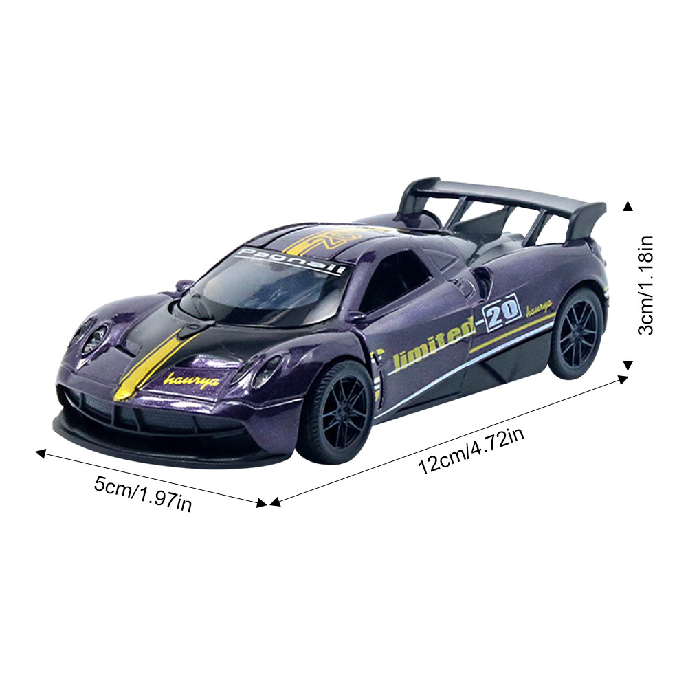 ของเล่นเด็ก รถสปอร์ตแบบดึงกลับ แบบจำลองรถเปิดประตู โลหะผสม เหมาะสำหรับของขวัญวันเกิด - รูปที่ 4