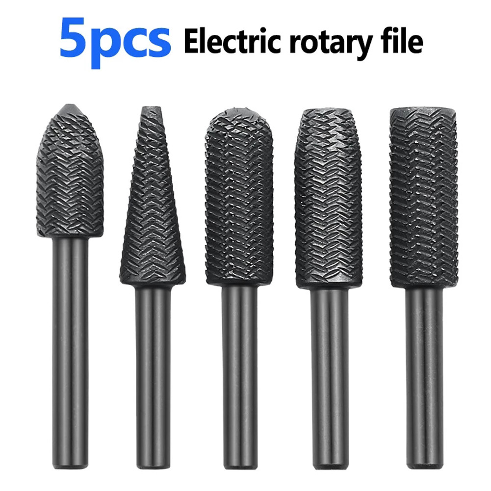 ชุดตะไบโรตารี่ 5 ชิ้น Rotary Rasp File Set ก้าน 6 มม สำหรับแกะสลัก ขัดโลหะ ไม้ และพลาสติก