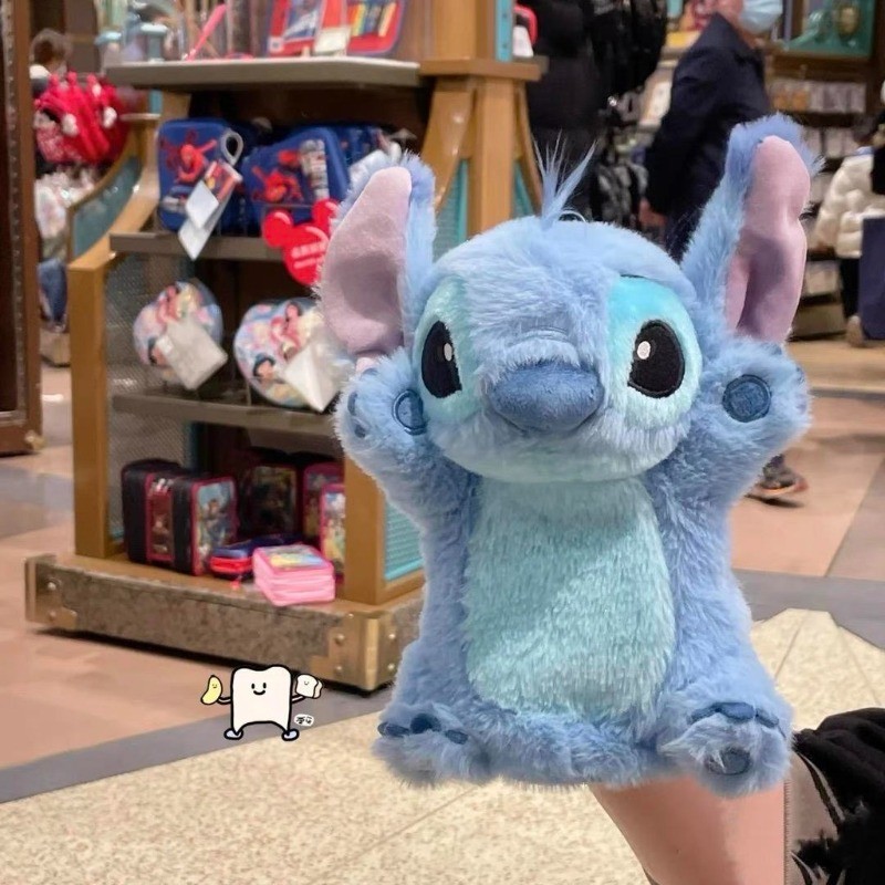 Creative Hand Puppet Plush Doll Lilo & Stitch ปากกาขนาดใหญ่ความจุดินสอมัลติฟังก์ชั่นเครื่องเขียนกระเ