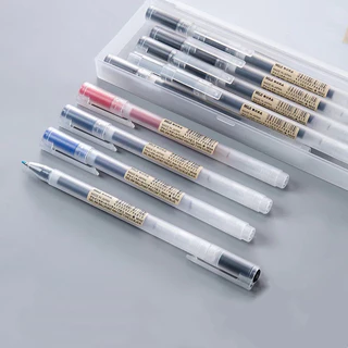 MUJI ปากกาปกใหม่ 0.5 มม./0.38 มม. ปากกาหมึกเจล สีดํา น้ําเงิน หมึกแดง น้ําเงิน