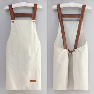 ผ้ากันเปื้อนทำอาหาร กันน้ำ กันเปื้อนร้านกาแฟ สีพื้น Apron ผ้าฝ้ายแท้ มีหลายสีให้เลือก