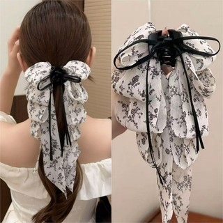 Women Korean Big Floral Printed Hairclips Hairpin Hair Accessory
