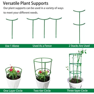 ค้ำต้นไม้ครึ่งวงกลม Plant Support Ring 12 ชิ้น สำหรับดอกไม้ กระถาง และต้นไม้ลำต้นอ่อน