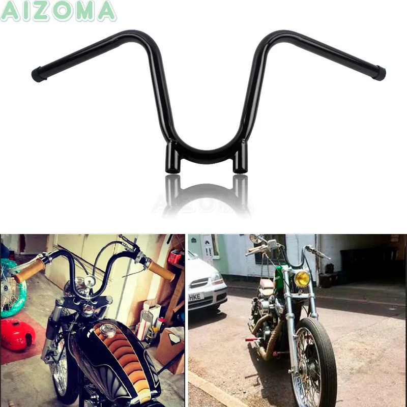 Blakc Motorcycle 7.8 inch & 22mm Bootlegger Handlebars For Harley Sportster Chopper Bobber Dyna 7.8'