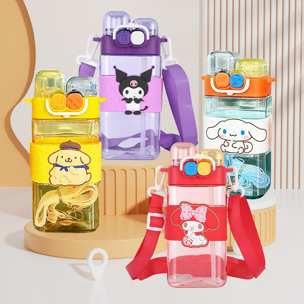 ขวดน้ำพลาสติก Sanrio 580 มล. แก้วหัดดื่มสองชิ้น การ์ตูน ขวดน้ำนักเรียน ความจุขนาดใหญ่ ผู้เชี่ยวชาญ - รูปที่ 3