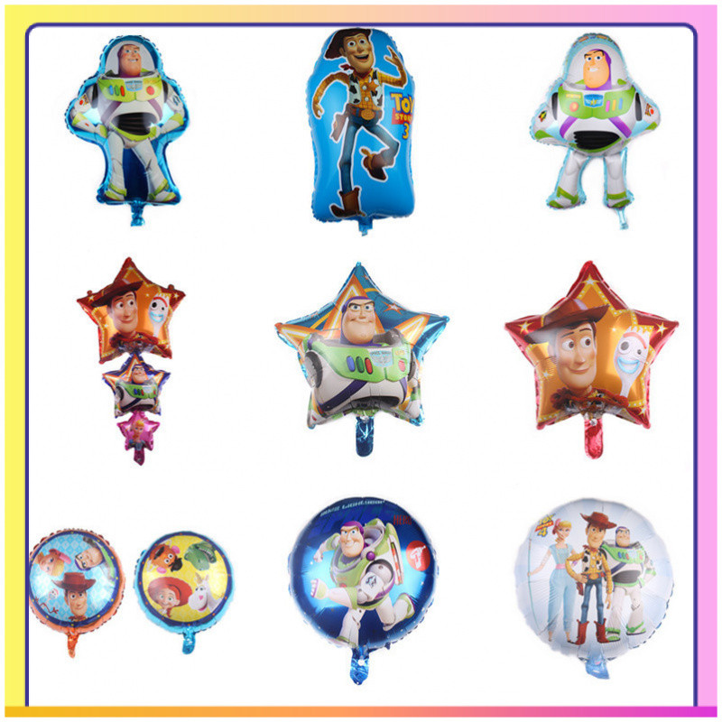ลูกโป่งบัสปีแสง Toy Story Balloon Party Balloon ตกแต่งวันหยุดวันเกิดลูกโป่ง5jsn