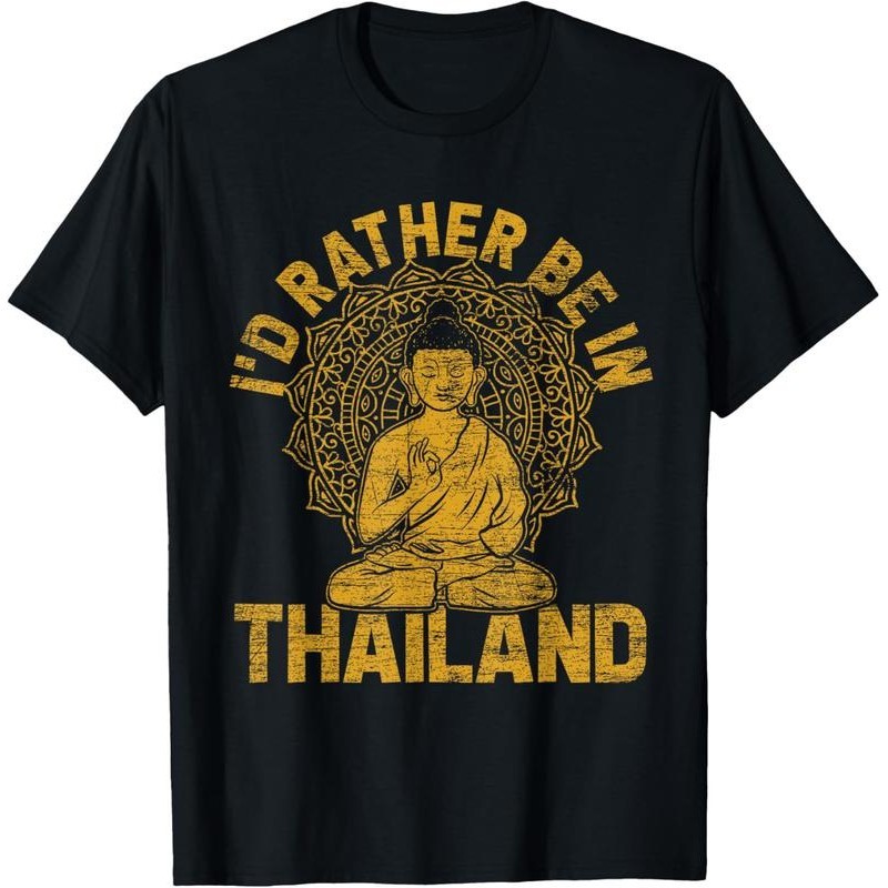 สไตล์สตรีท เสื้อยืด "Phuket Chiang Mai Koh Samui - I'd Rather Be In Thailand"  Tshirts