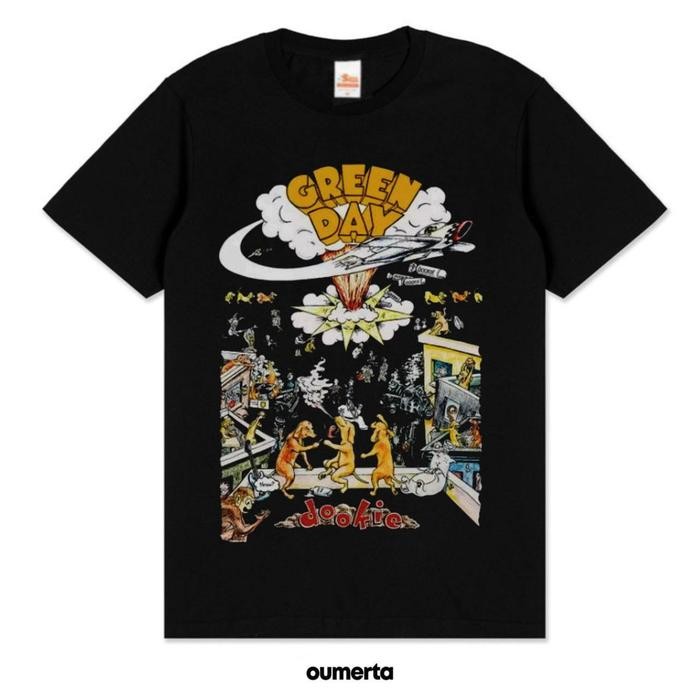 เสื้อยืด GREENDAY BAND T-SHIRT - GREENDAY PUNK ROCK TSHIRT - XL แขนสั้น