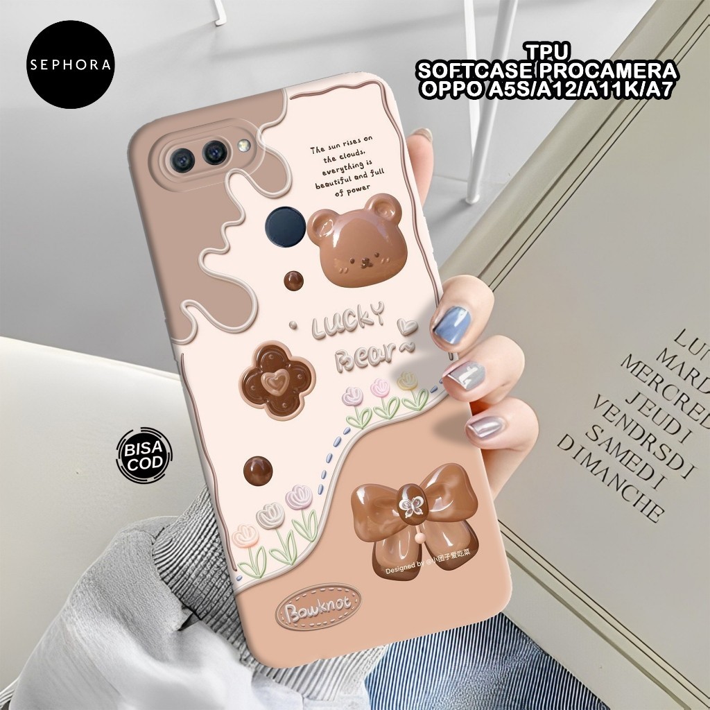 เคส HP OPPO A5S/A12/A11K/A7 Softcase - เคสแฟชั่นหมีน่ารัก - OPPO A5S/A12/A11K/A7 - เคสกล้อง Pro - เค