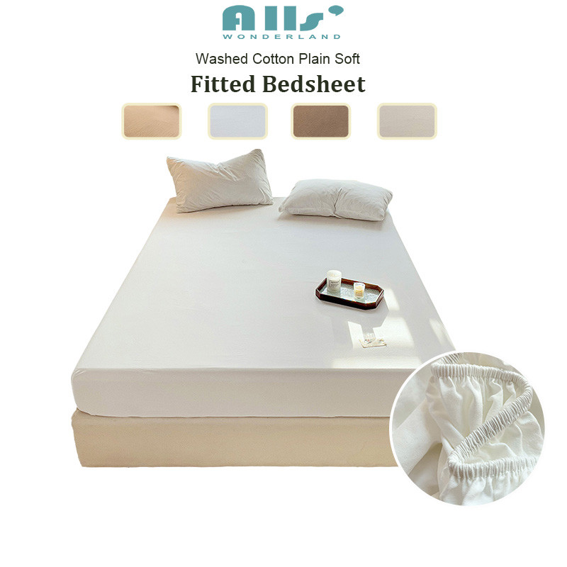 สีทึบ ผ้าปูที่นอน 3ฟุต 5ฟุต 6ฟุต ผ้าฝ้ายซัก sheet bedsheet ผ้าปูรัดมุม 500เส้นด้าย สีขาว ผ้าปู Grey