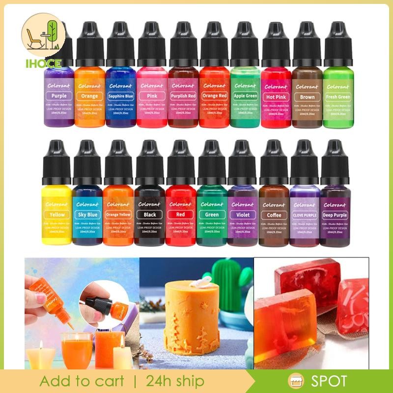 [Ihoce] 20x Candle Liquid Dye Concentrate สําหรับเทียนถั่วเหลืองทําสบู่ระบายสี 10ml