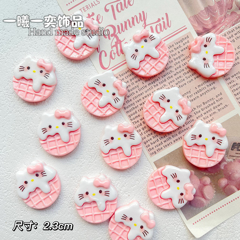 [100 ชิ้นในสต็อก] อุปกรณ์เรซินคุกกี้ช็อกโกแลตนม แมวคิตตี้ DIY กาวครีม เคสโทรศัพท์ กิ๊บติดผม หมวก ถุงมือ เครื่องประดับ ราคา ถูกที่สุด ดีลบีเคเค แกลเลอรีภาพที่ 6