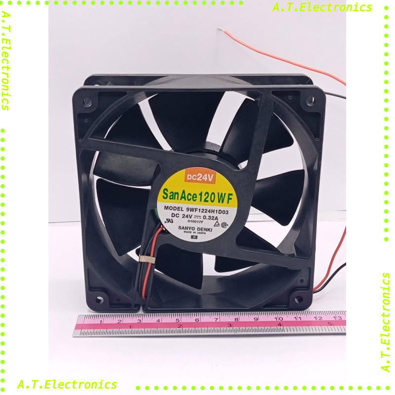 พร้อมส่ง! พัดลม 4นิ้ว  เครื่องจักร 120*120 2สาย DC24V San Ace 120 W F MODEL 9WF1224H1D03 DC 24V = : 