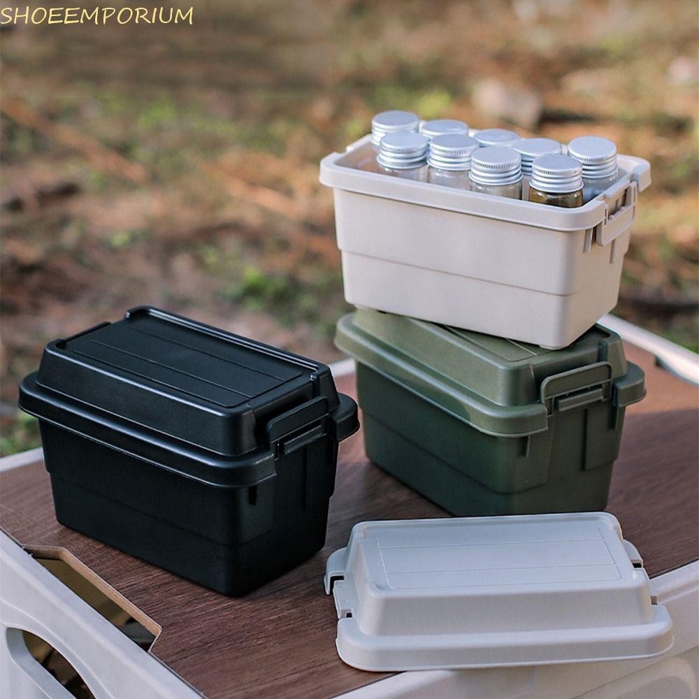 SHOEEMPORIUM Camping Spice Kit, พลาสติก 6 ชิ้นเครื่องปรุงรส Jar Camping กล่องเก็บ,ทนทานกันน้ําขนาดใหญ่ความจุอุปกรณ์บาร์บีคิว Organizer Camping