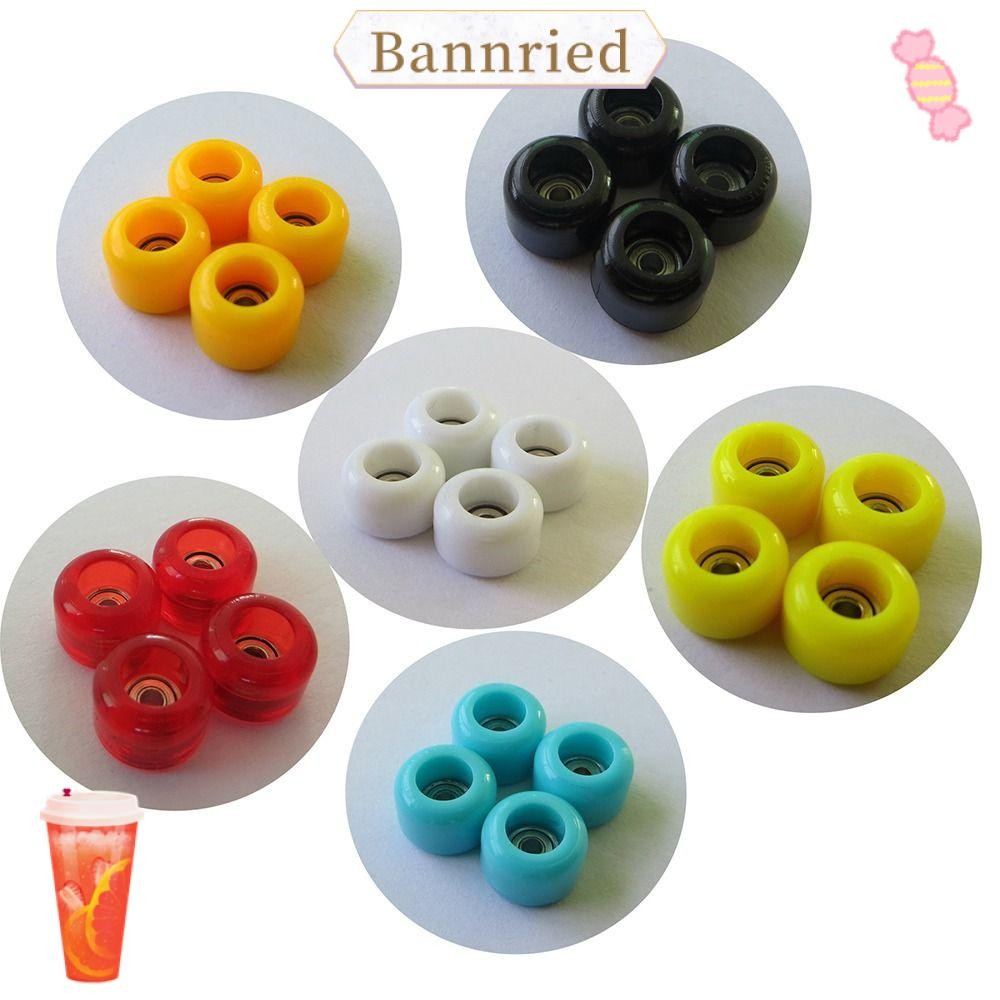 BANNRIEDSG 1/4 ชิ้นล้อแบริ่ง,ล้อฟิงเกอร์บอร์ดขนาดเล็กยูรีเทน,CNC PU + โลหะอุปกรณ์เสริมบอร์ดสเก็ตนิ้วมืออาชีพ