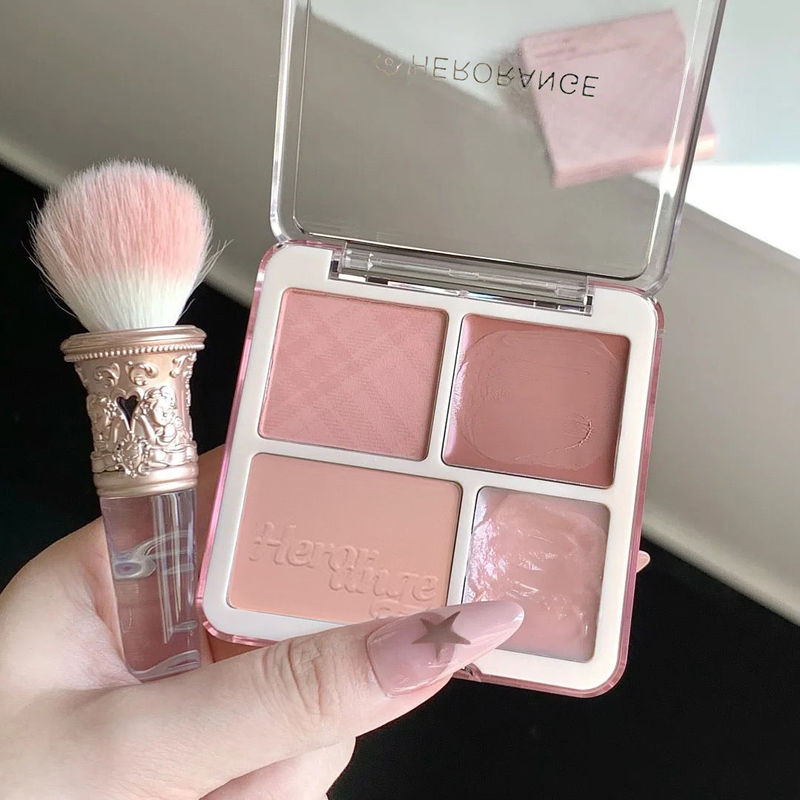 Powder Blusher Cream Wet Multi Purpose New Color Vintage Girl Heart Naked Brown Multi Purpose