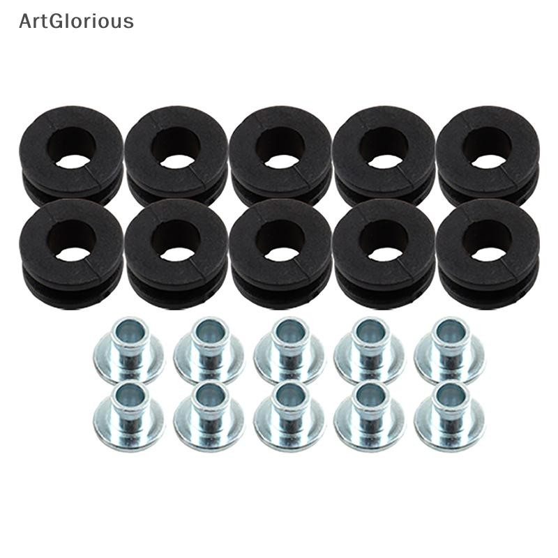 Art 10 ชิ้นสีดํารถจักรยานยนต์ด้านข้างยาง Grommets ปะเก็น Fairings สําหรับ Honda สําหรับ Suzuki CBR GSXR Ninja ZX YZF Kawasaki N