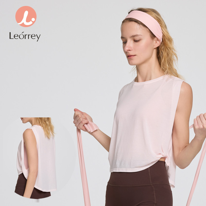 Leorrey-เสื้อกล้ามหลวมๆ ลำลอง เสื้อกั๊กแขนกุด ชุดโยคะกีฬา เสื้อกั๊กออกกำลังกายแห้งเร็ว