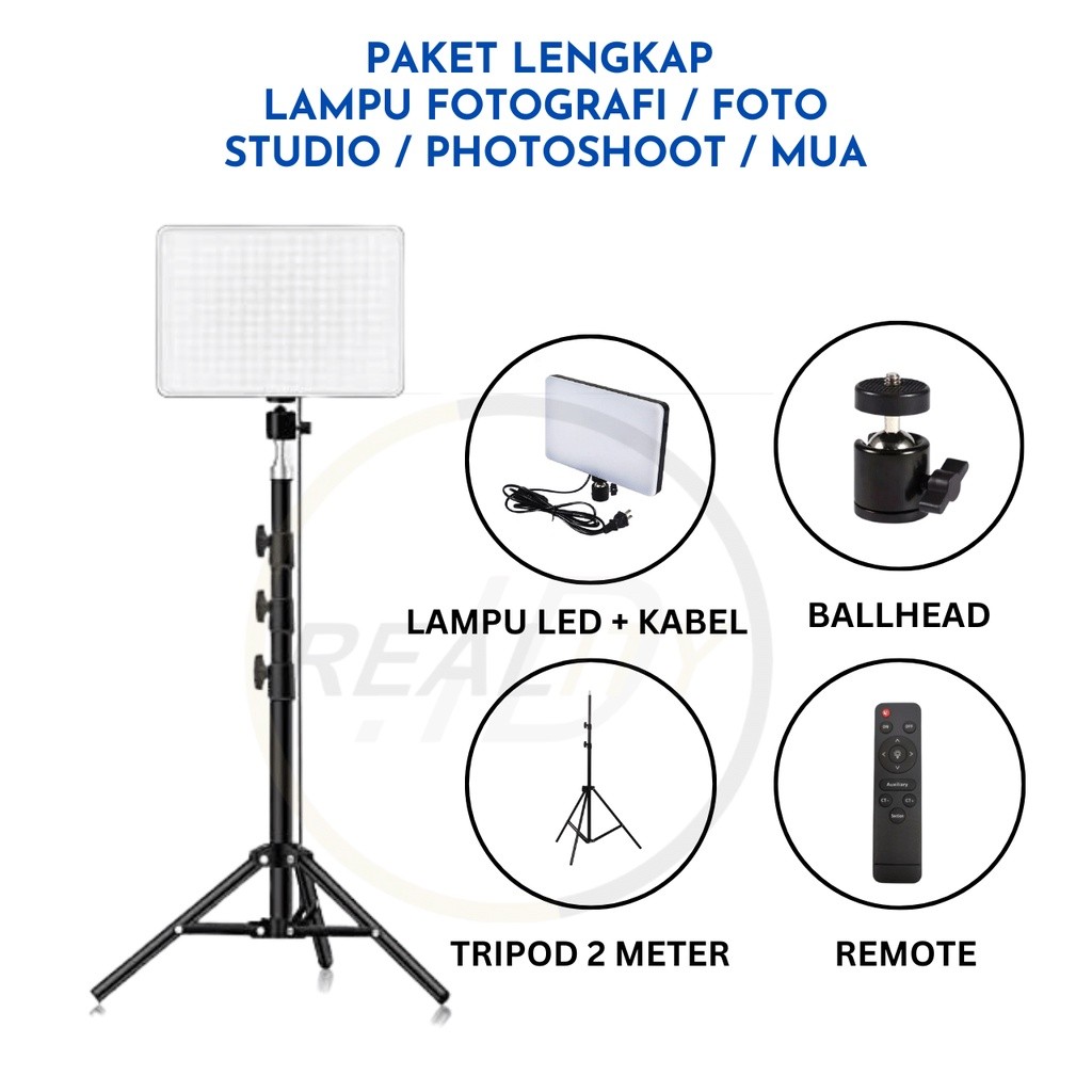 [แพ็ค] MUA MM 240 PHOTOGRAPHY LIGHT + 2 เมตร 210 CM TRIPOD STAND LIGHTNING LIVESTREAM ผลิตภัณฑ์ PHOT