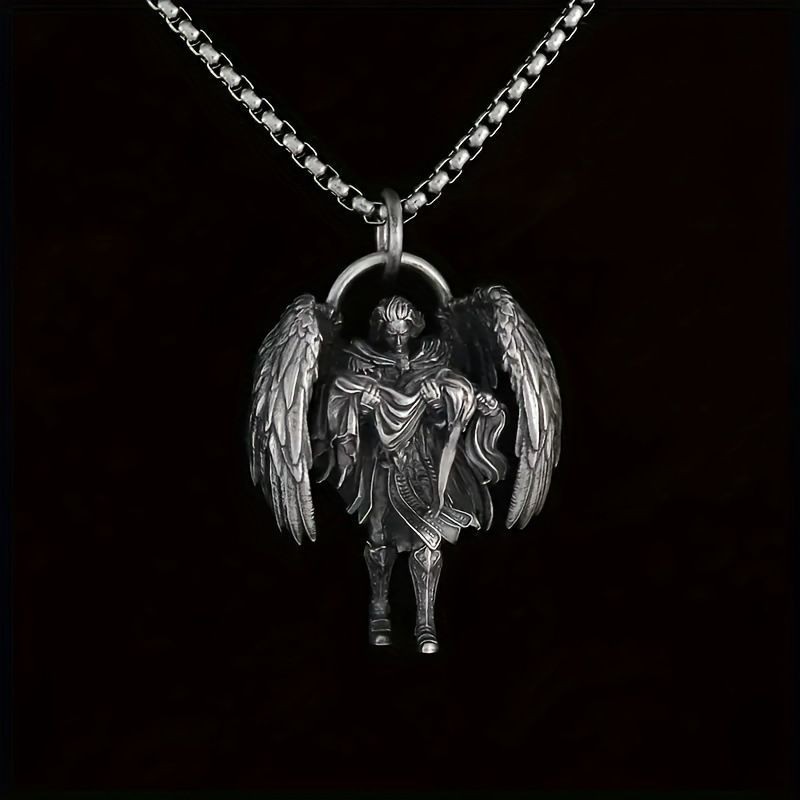 New Product#Surrendering to You-Holy Angel Knight Guardian Necklace Unisex Valentine's Day Gift Neck