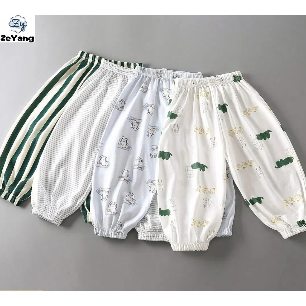 [ZY] 80-150 สต็อกเด็กผ้าฝ้ายลำลองกางเกงกันยุงกางเกงเด็กกางเกงแฟชั่นเสื้อผ้าเด็กจัดส่งที่รวดเร็ว