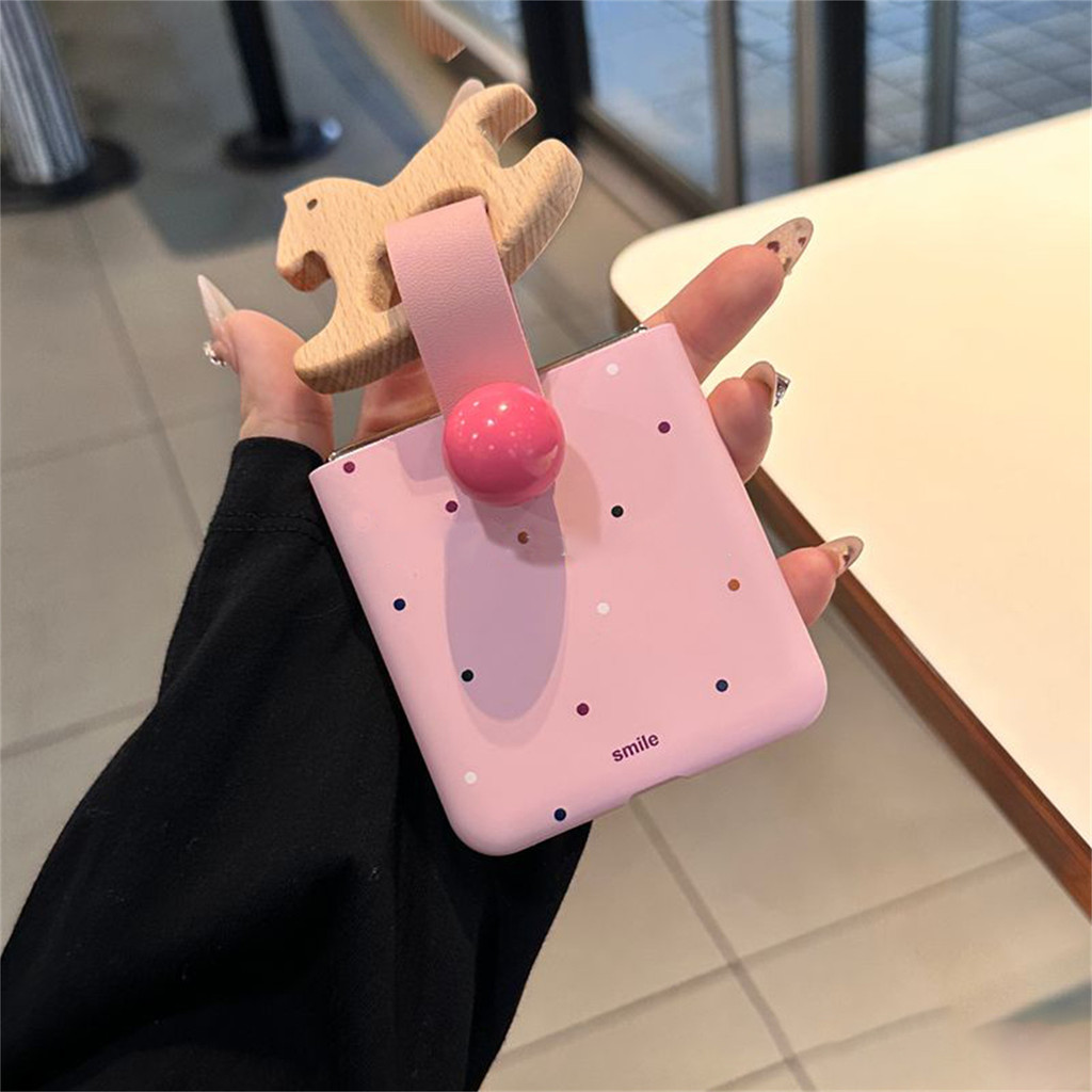 น่ารักเต็มหน้าจอสีจุดคลื่นเคสโทรศัพท์พร้อมแหวนสําหรับOPPOค้นหาN3 Flip N3Flip Findn3Flip N2Flipกันกระแทกปกหลัง