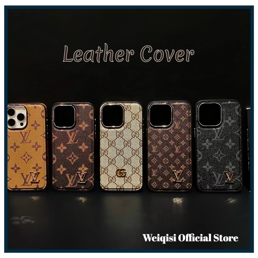 โลโก้สีทองเคสโทรศัพท์หนัง Faux สําหรับ iPhone 17 Air 16 Pro Max 15 Pro Max 15 Plus 14 Pro Max 13 Pro Max 12 Pro Max
