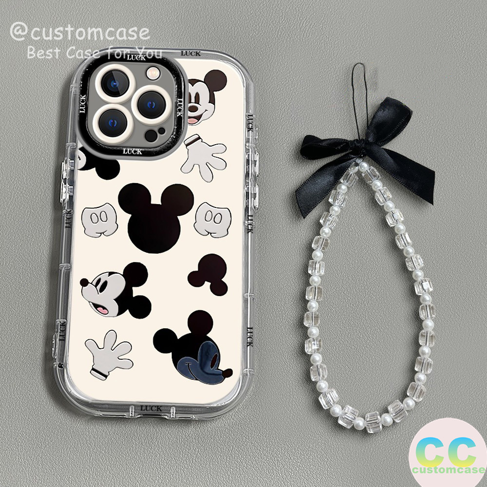 เคสไอโฟน 7Plus สำหรับ iPhone 13 11 16 14 15 12 Pro Max 8 7 15 16 14 Plus XR XS X Max การ์ตูนมิกกี้เมาส์แต่งหน้าที่น่ารัก - รูปที่ 3