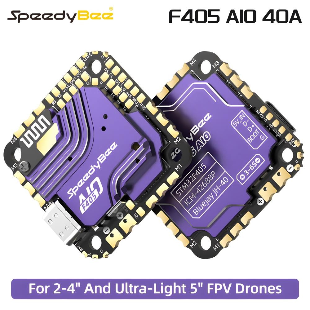 SpeedyBee F405 AIO 40A Flight Controller 3S-6S ICM-42688P Gyro 25.5x25.5 มม.สําหรับ 2-4 "Ultra-Light 5" FPV Dronesไร้สายAIO DSHOT600/300