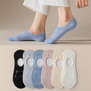ถุงเท้าซ่อนขอบ สีพาสเทลใส่ได้ทั้งชายและหญิง ถุงเท้าคัดชู ผ้าฝ้าย ซ่อนขอบ