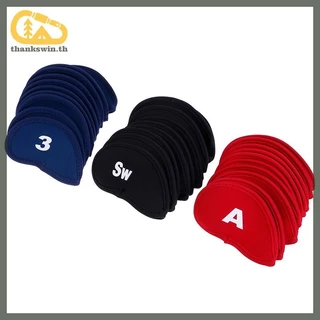 Thankswin 10 ชิ้น Neoprene Golf Club Putter Cover Wedge Iron ป้องกัน Headcovers ชุด ไทย