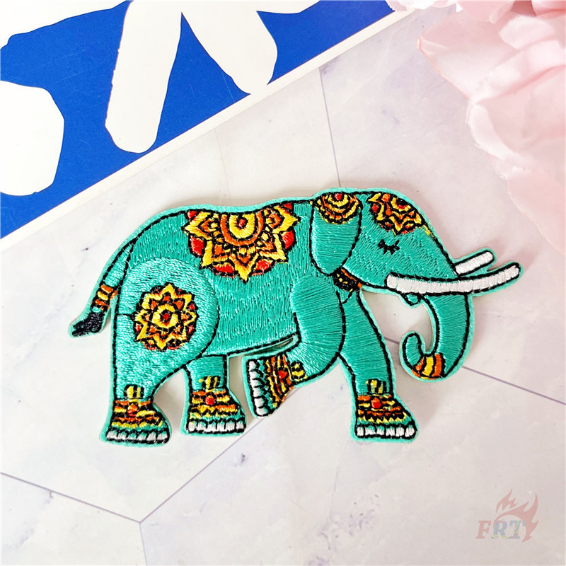 แพทช์สติกเกอร์ติดด้วยตนเองช้างสไตล์ชาติพันธุ์ 1 ชิ้น DIY รูปที่ 3