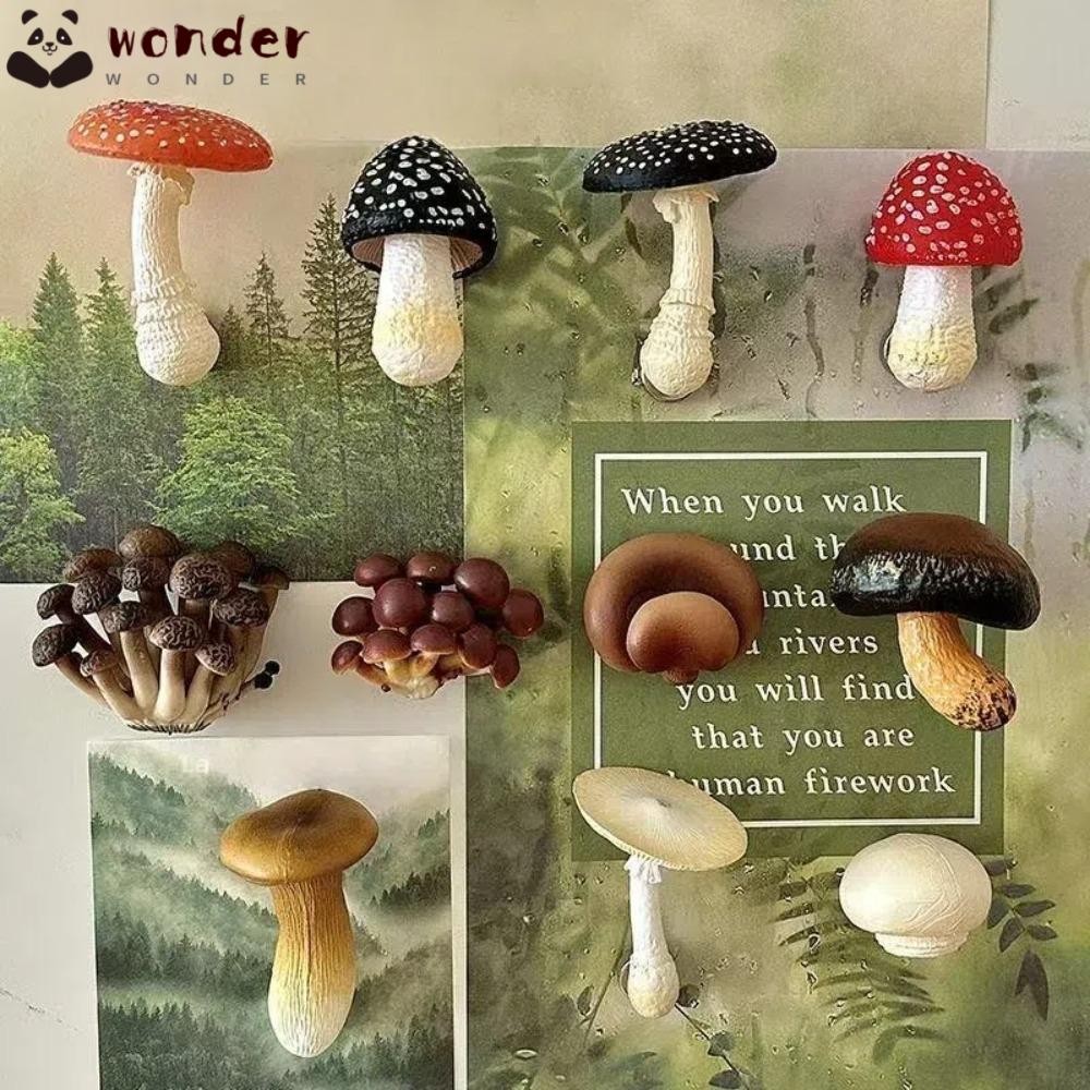 สิ่งมหัศจรรย์ แม่เหล็กติดตู้เย็นแม่เหล็กติดตู้เย็นการ์ตูนเห็ดจําลองน่ารักสร้างสรรค์เรซิ่นตกแต่งตู้เย็นตกแต่งบ้าน