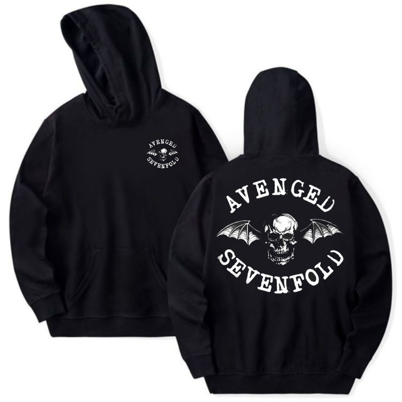 KAOS HOODIE AVENGED SEVENFOLD BAT A7X LOGO HOODIE BAND HOODIE BAJU PURE COTTON UNISEX PULLOVER HOODI