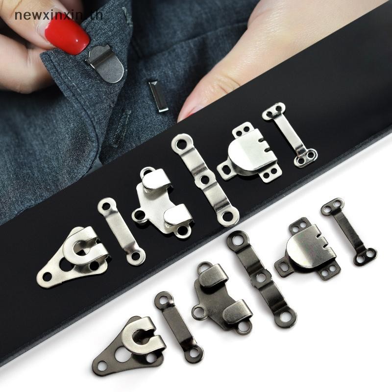 ^N^ 10เซ็ตโลหะกางเกงสูทกางเกงตะขอกระดุมกระโปรงกางเกงเสื้อผ้าที่มองไม่เห็นตะขอ ทําเอง กางเกงปรับหัวเข็มขัดอุปกรณ์เย็บผ้า {ที}