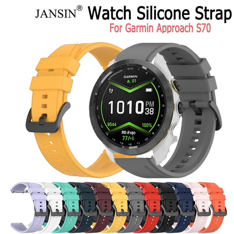 สายนาฬิกา สําหรับ Garmin Approach S70 47mm สายนาฬิกาข้อมือ ซิลิโคน สีพื้น สําหรับ Garmin Approach S7
