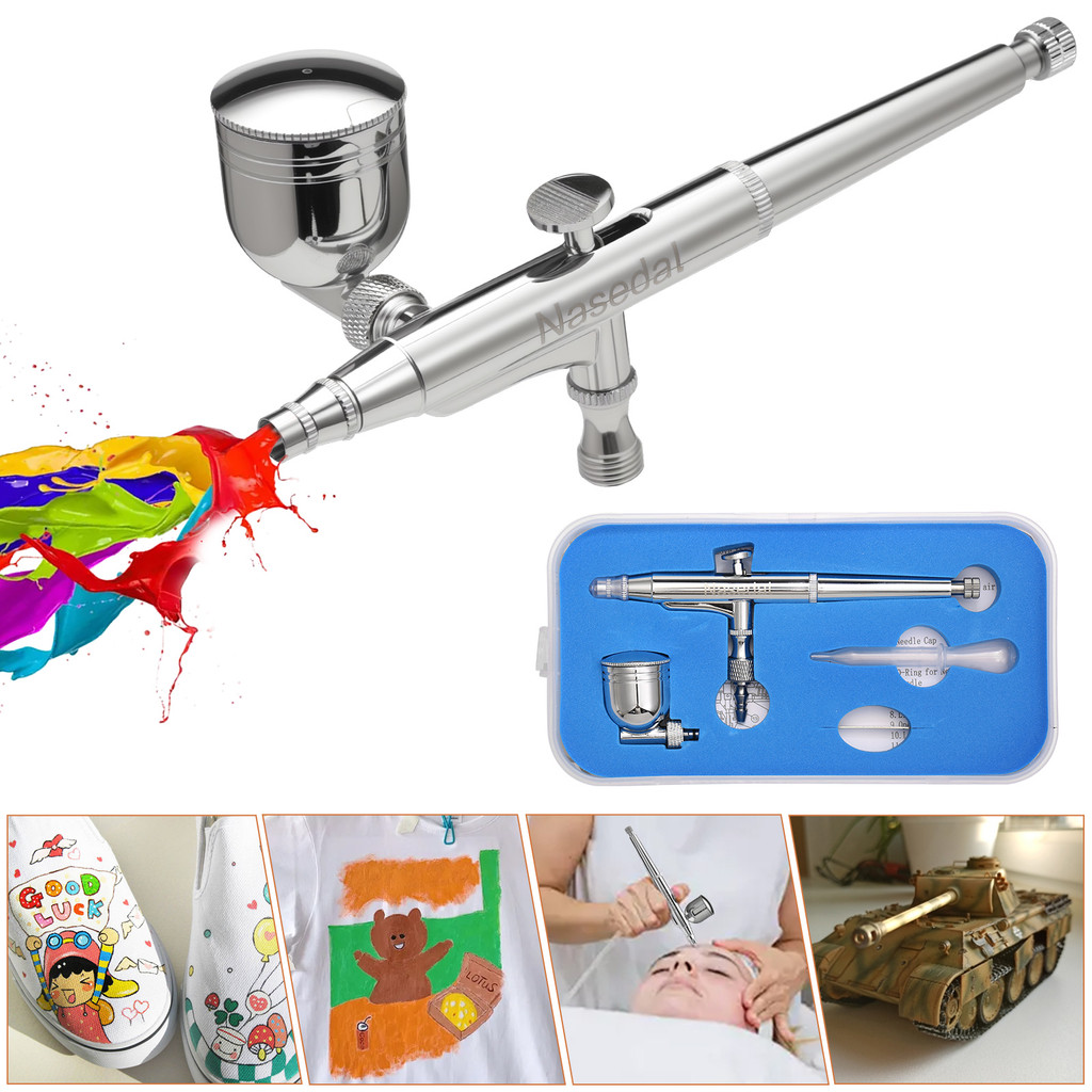 Nasedal Airbrush 0.3 มม.7cc Side Feed Dual-action Airbrush Gundam ชุดจิตรกรรมเครื่องมือเค้กแต่งหน้า 