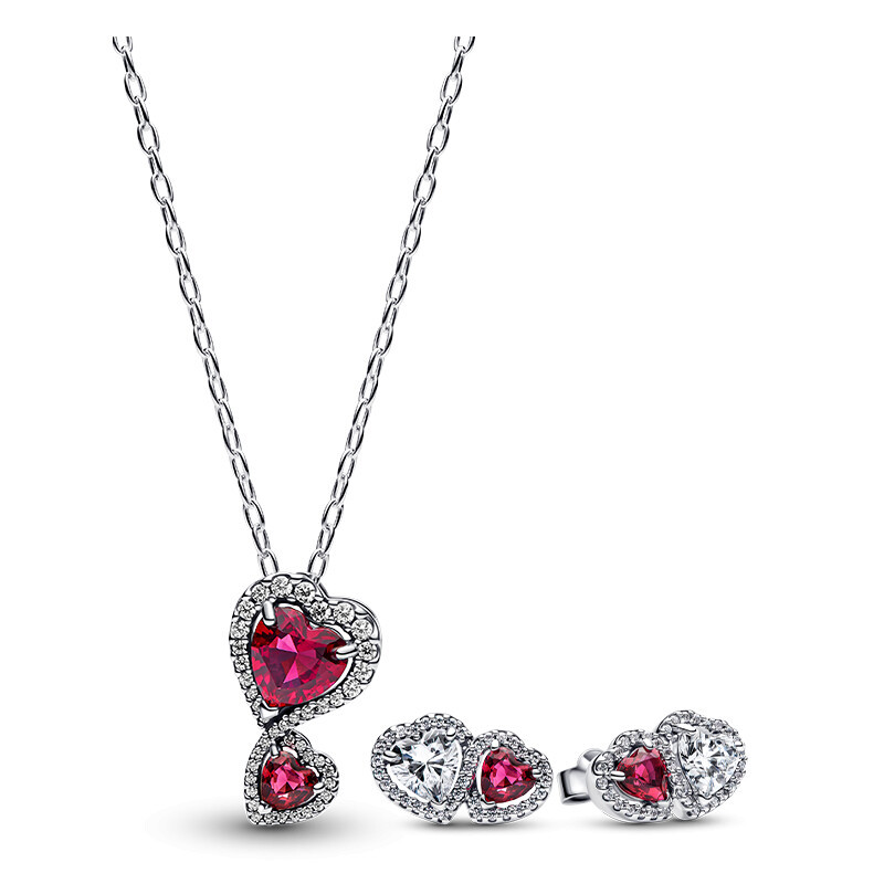 Prefer สร้อยคอต่างหู Heart-to-Heart จี้ประณีตสวยงาม