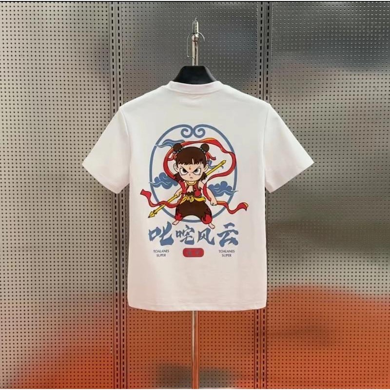 [RTY] เสื้อยืดผู้ชายแขนสั้นจากผ้าคอตตอน 220g สไตล์อะนิเมะสำหรับฤดูร้อน