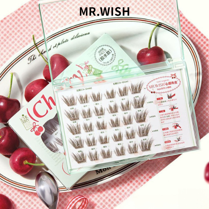 MR.WISH ขนตาปลอม Glue-Free Small Cherry Series สามมิติน่ารักและติดง่ายและลบ